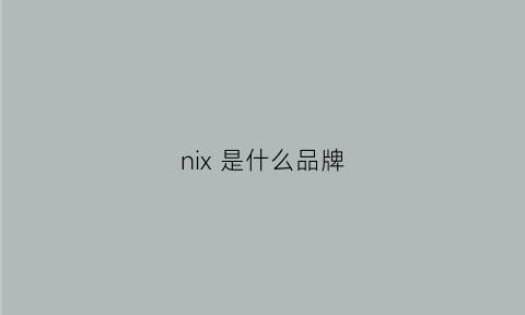 nix是什么品牌(nixon是什么牌子)